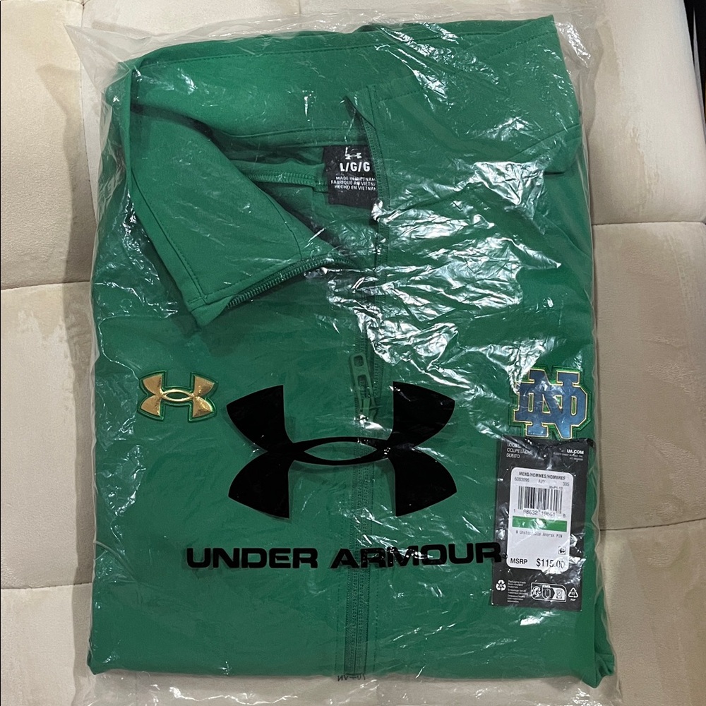 Under Armour Emerald Kelly Green Jacket with Black and Gold Accents